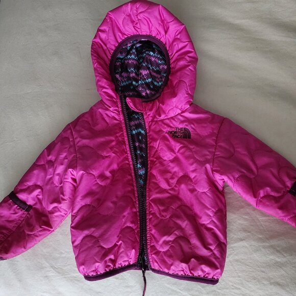 Baby Girls North Face Jacket Reversible 3-6m - Picture 1 of 5